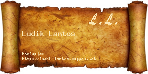 Ludik Lantos névjegykártya